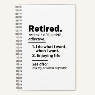 Ruheständiges Definition-Substantiv, Funny Retire Notizbuch