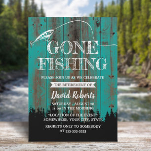Ruheständiges Gone Fishing Aquamarin Outdoor Ruhes Einladung