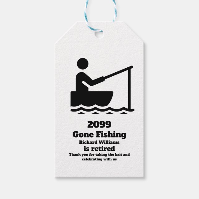 Ruheständler Fischen Moderne Minimalistische Alter Geschenkanhänger (Vorderseite)