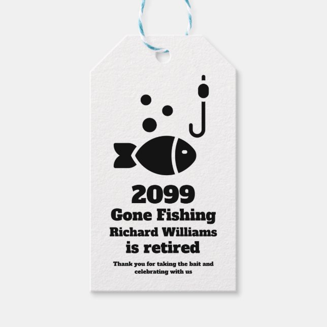 Ruheständler Fischen Moderne Minimalistische Alter Geschenkanhänger (Vorderseite)