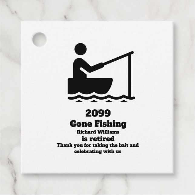 Ruheständler Fischen Moderne Minimalistische Alter Geschenkanhänger (Vorderseite)