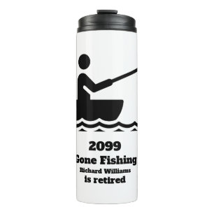 Ruheständler Fischen Moderne Minimalistische Alter Thermosbecher