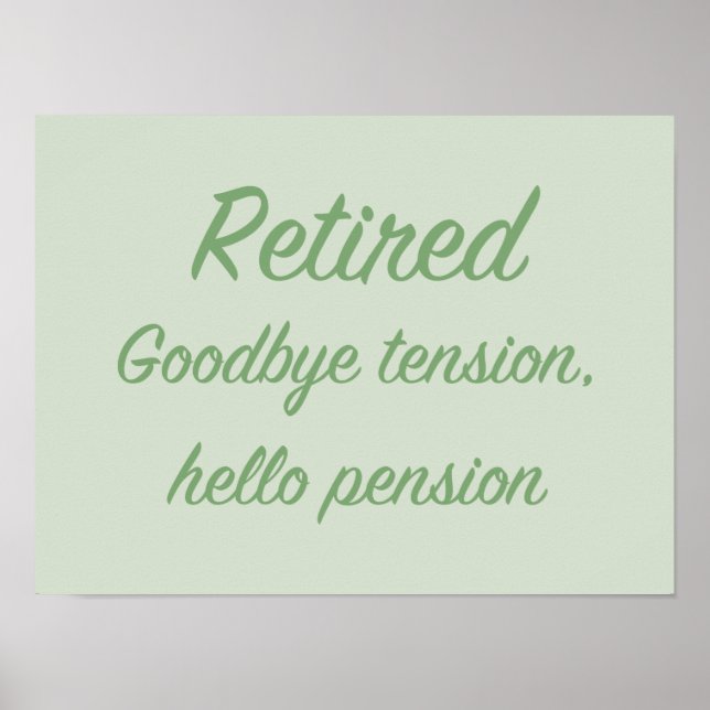 Ruheständlerin: "Auf Wiedersehen", Hallo-Pension Poster (Vorne)