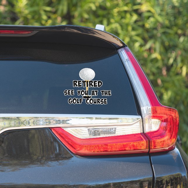 Ruheständlerin - Sie auf dem Golfplatz Aufkleber (Auto Seite)
