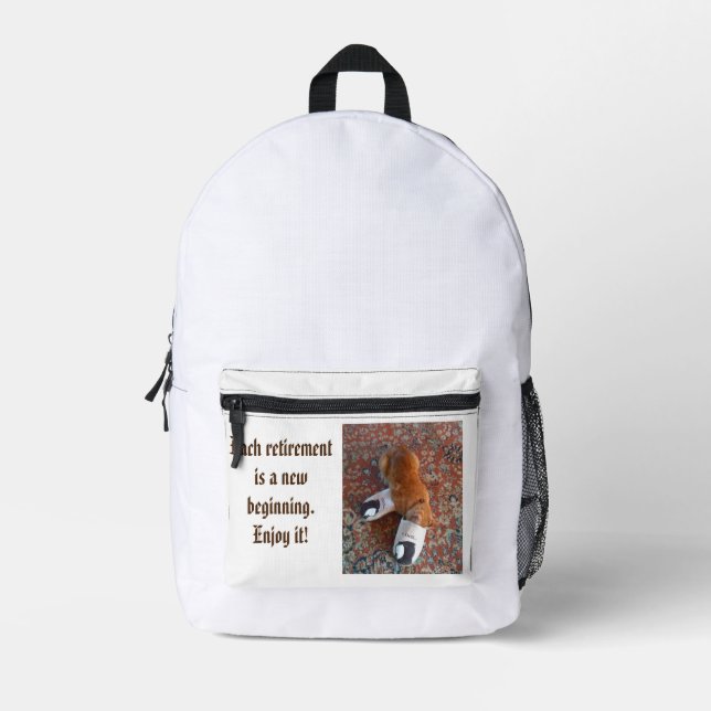 Ruheständlerkatze, die schläft bedruckter rucksack (Vorderseite)