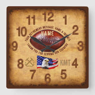 Ruhestands-Geschenke für Männer, Mitteilung, Nam Quadratische Wanduhr