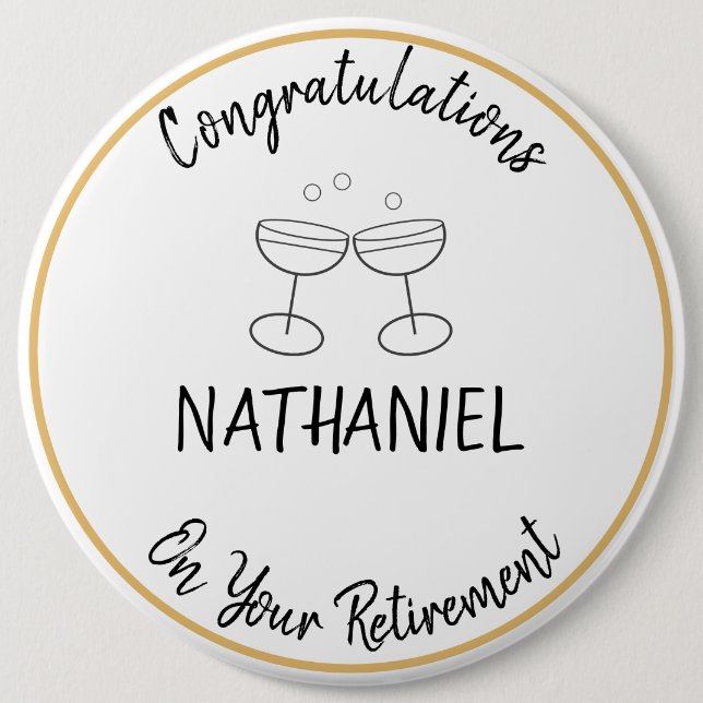 Ruhestands-Gratulation personalisierter Name Anden Button (Vorderseite)