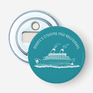 Ruhestands-Monogramm-lustiges Kreuzschiff Flaschenöffner