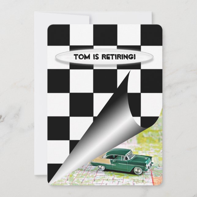 Ruhestands-Oldtimer Einladung (Vorderseite)