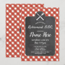 Ruhestands-Party laden rote Gingham GRILLEN Kreide
