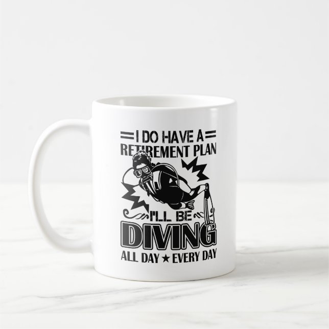 Ruhestands-Plan-Sporttauchen-Tasse Kaffeetasse (Links)