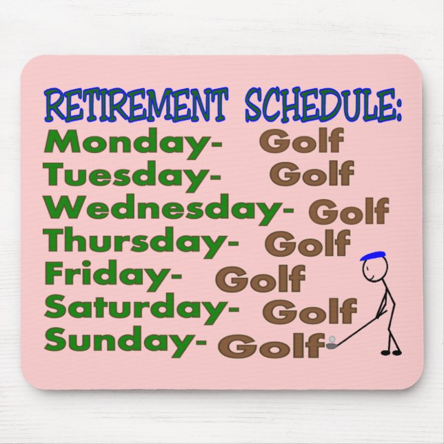 Ruhestands-Zeitplan GOLFSPIELER Mousepad (Vorne)