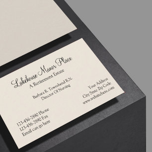 Ruhestands-Zuhause Visitenkarte