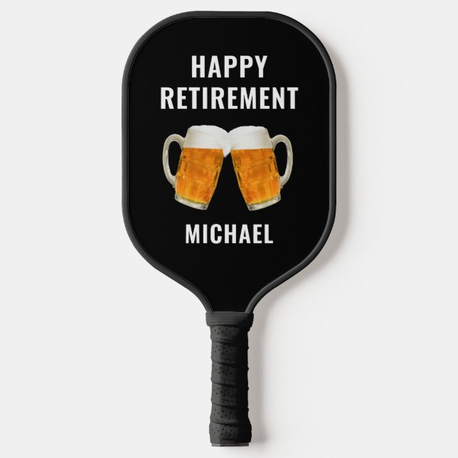 Ruhestandsbierkeule - Geschenk erschöpft Pickleball Schläger (Vorderseite)