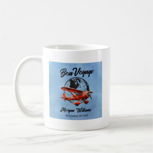 Ruhestandsfeier Bon Voyage Reise Globus Flugzeug Kaffeetasse