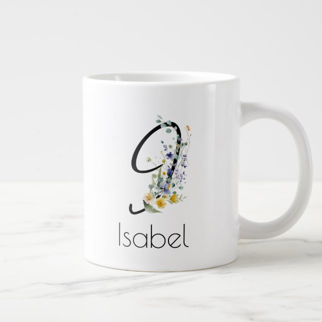 Ruhestandsgeschenk Arbeitgeber monogramm Aquarell Jumbo-Tasse (Rechts)