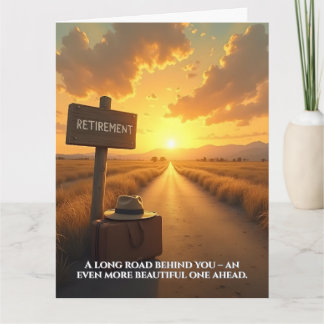 Ruhestandskarte mit Sonnenuntergangsstraße und Zit Karte