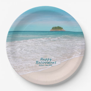 Ruhestandspapier Tropical Beach Pappteller