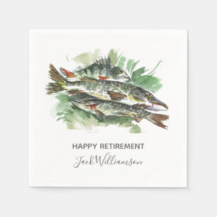 Ruhestandsparty Wasserfarben-Fisch Serviette