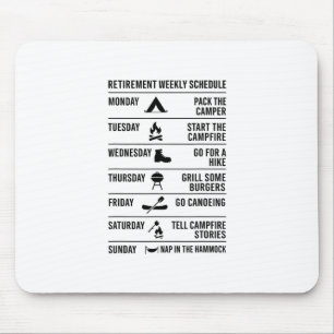 Ruhestandsplan Camping-Plan Humor Urlaub Mousepad