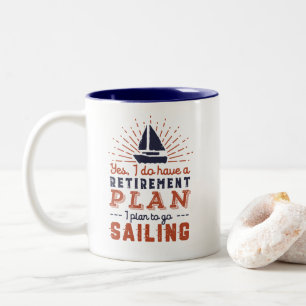 Ruhestandsplan für Funny Remüde Segelsport auf S Zweifarbige Tasse