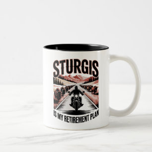 Ruhestandsplan für Motorräder Zweifarbige Tasse