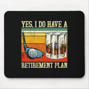 Ruhestandsplan Golf Bourbon Ruhestand Lustig Rentn Mousepad