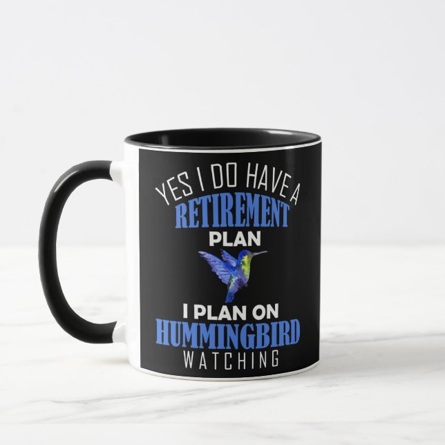 Ruhestandsplan Hummingbird Watching Animal Bird Tasse (Links)