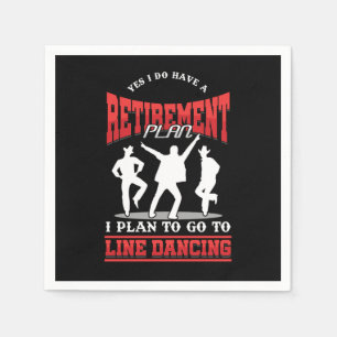 Ruhestandsplan Line Tanz Cowboy Country Music Serviette