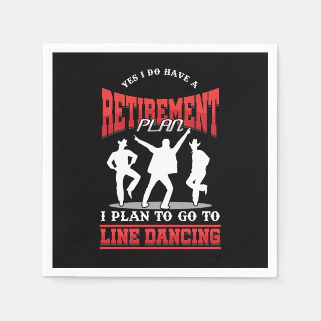 Ruhestandsplan Line Tanz Cowboy Country Music Serviette (Vorderseite)