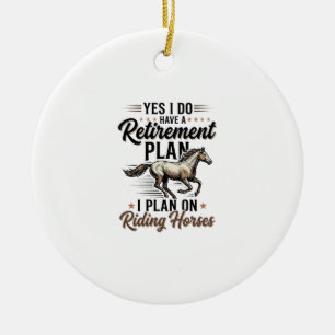 Ruhestandsplan Reitpferde Vintage-Shirt-Design Keramik Ornament