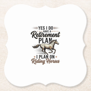 Ruhestandsplan Reitpferde Vintage-Shirt-Design Untersetzer