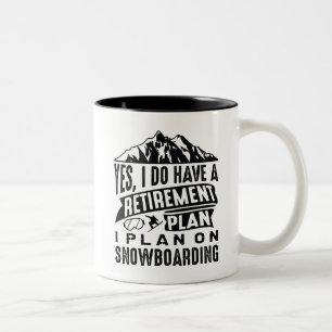 Ruhestandsplan Snowboarding Zweifarbige Tasse