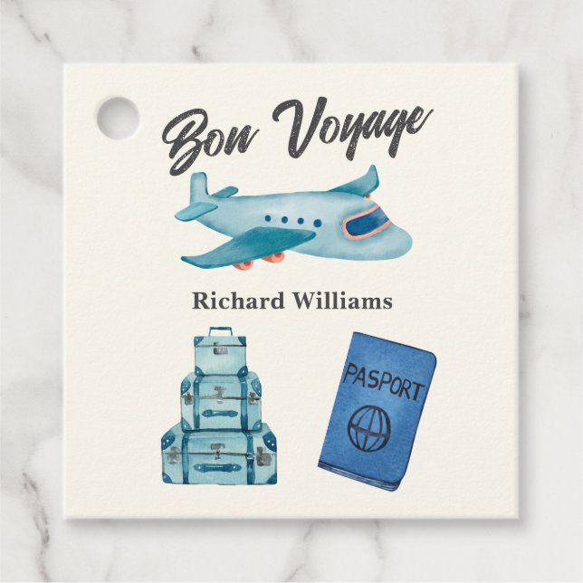 Ruhestandsreisen Erlebnis Bon Voyage Flugzeug Geschenkanhänger (Vorderseite)