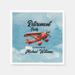 Ruhestandsreisen Themengebiet Party Rotes Flugzeug Serviette