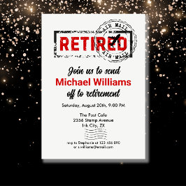 Ruhestandsreiseposten Briefmarke Grunge Einladung