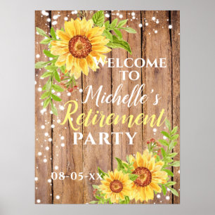 Ruhestätte Blumenblume Rustikales Party Willkommen Poster