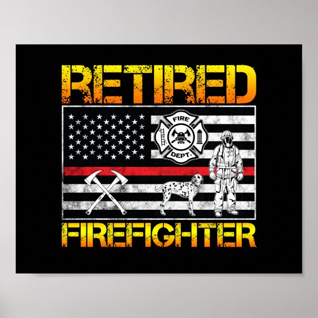 Ruhestätte des Feuerwehrmanns mit dünner roter Lin Poster (Vorne)