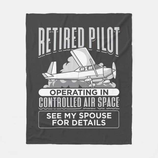 Ruhestättigter Pilot im kontrollierten Luftraum Fleecedecke (Vorderseite)