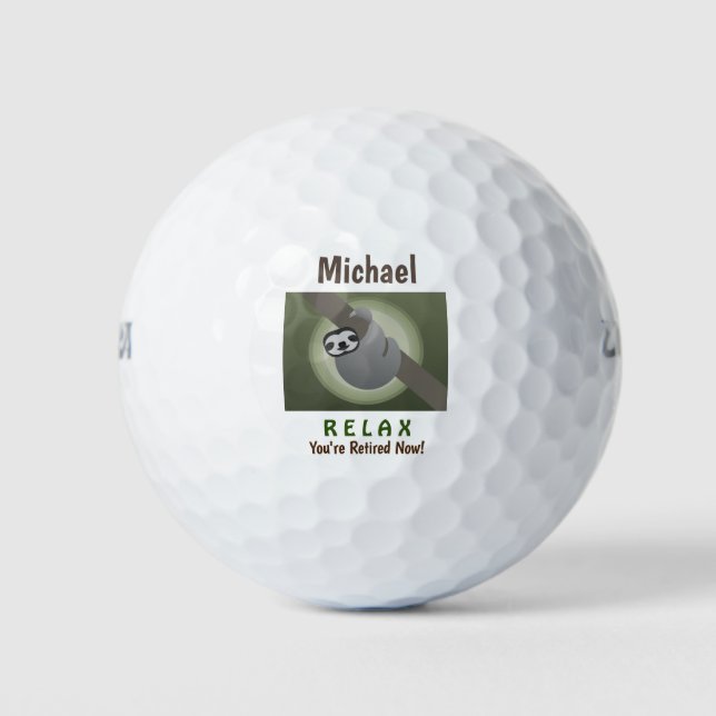 Ruhestufe Relax Happy Niedlich Funny Lazy Sloth Golfball (Vorderseite)