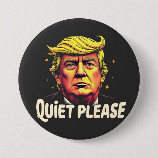 Ruhig bitte Trump Kamala Präsident Debatte Button (Vorderseite)