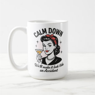 Ruhig bleiben Retro lustiger Spruch Kaffeetasse