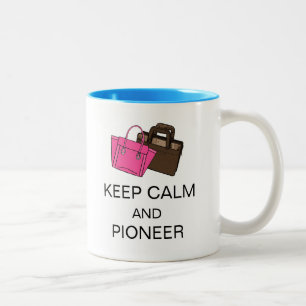 RUHIG BLEIBEN UND PIONIER ZWEI-TON-KAFFEETASSE ZWEIFARBIGE TASSE