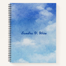 Ruhig Custom Sky Dreams Wasserfarbe Blau & Weiß