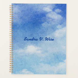 Ruhig Custom Sky Dreams Wasserfarbe Blau & Weiß Planer