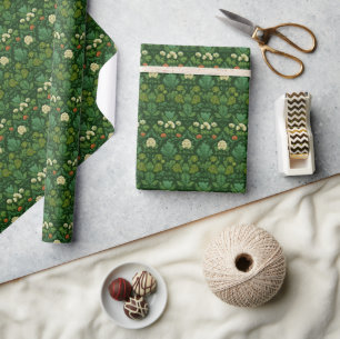 Ruhig Grüne Florale Botanik Geschenkpapier