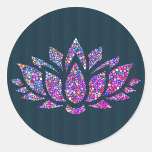 Ruhige Aquamarine Lotus-Blume-Aufkleber Runder Aufkleber