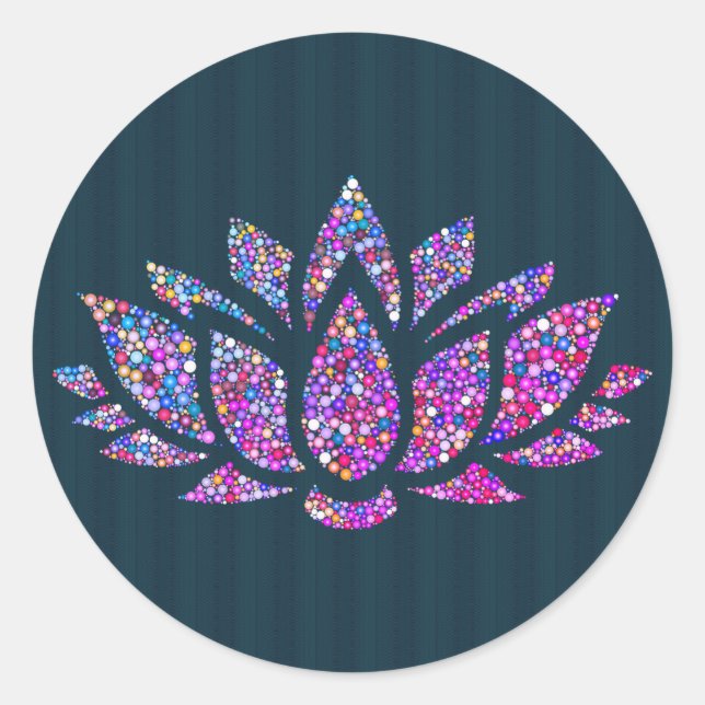 Ruhige Aquamarine Lotus-Blume-Aufkleber Runder Aufkleber (Vorderseite)