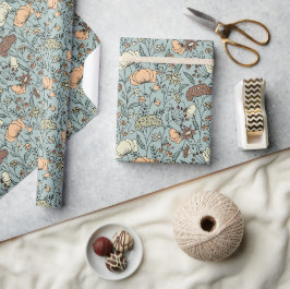 ruhige Aquamarine Wiese von Wildblumen Geschenkpapier