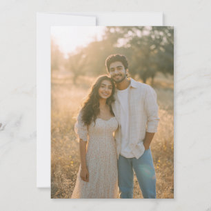 Ruhige Beige Blumen Foto Einladung